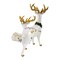 Roman 10.75 In Deer Figurines White Poinsettia Christmas Figurine Set , Christmas Decor Reindeer Elegant